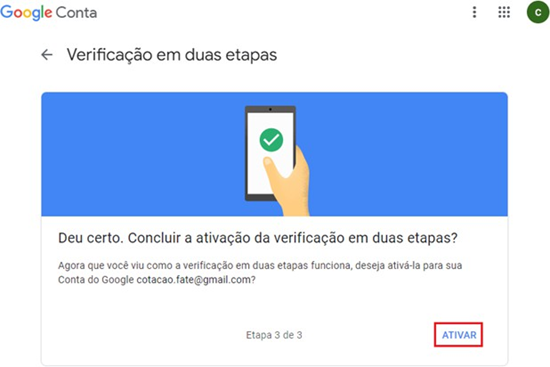 Ativação Duas Etapas