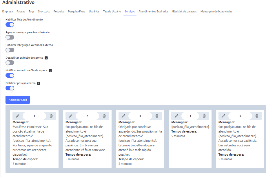 Ativando e Cadastrando Carrossel de Notificações