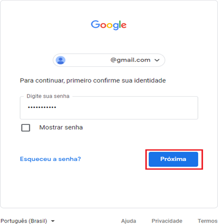 Informando E-mail para Ativação Duas Etapas