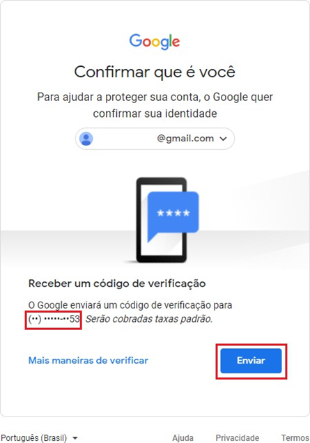 Envio Código de Verificação por Celular