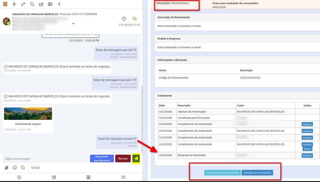 Exemplo prático de resposta pública