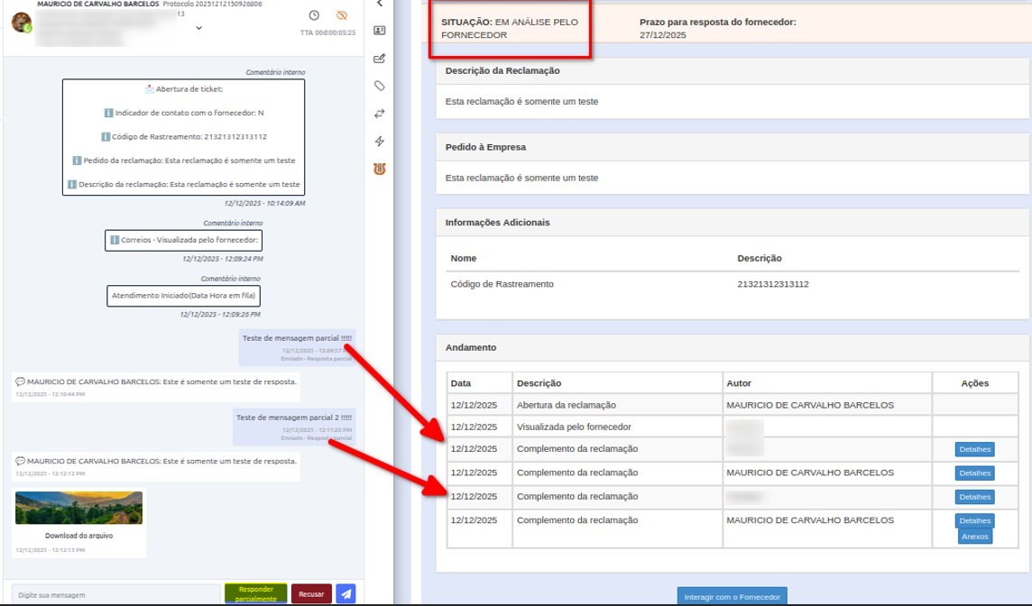 Exemplo prático de resposta parcial