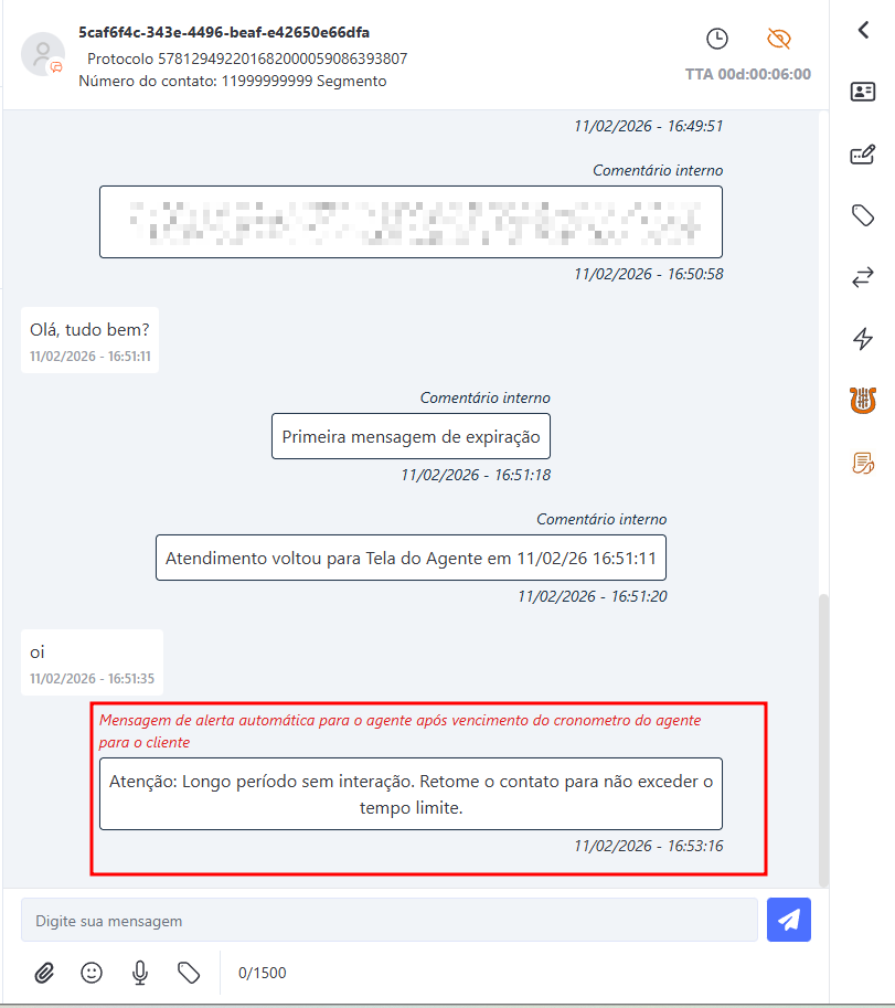 :class=sombracaixa Visualização das mensagens automáticas no chat