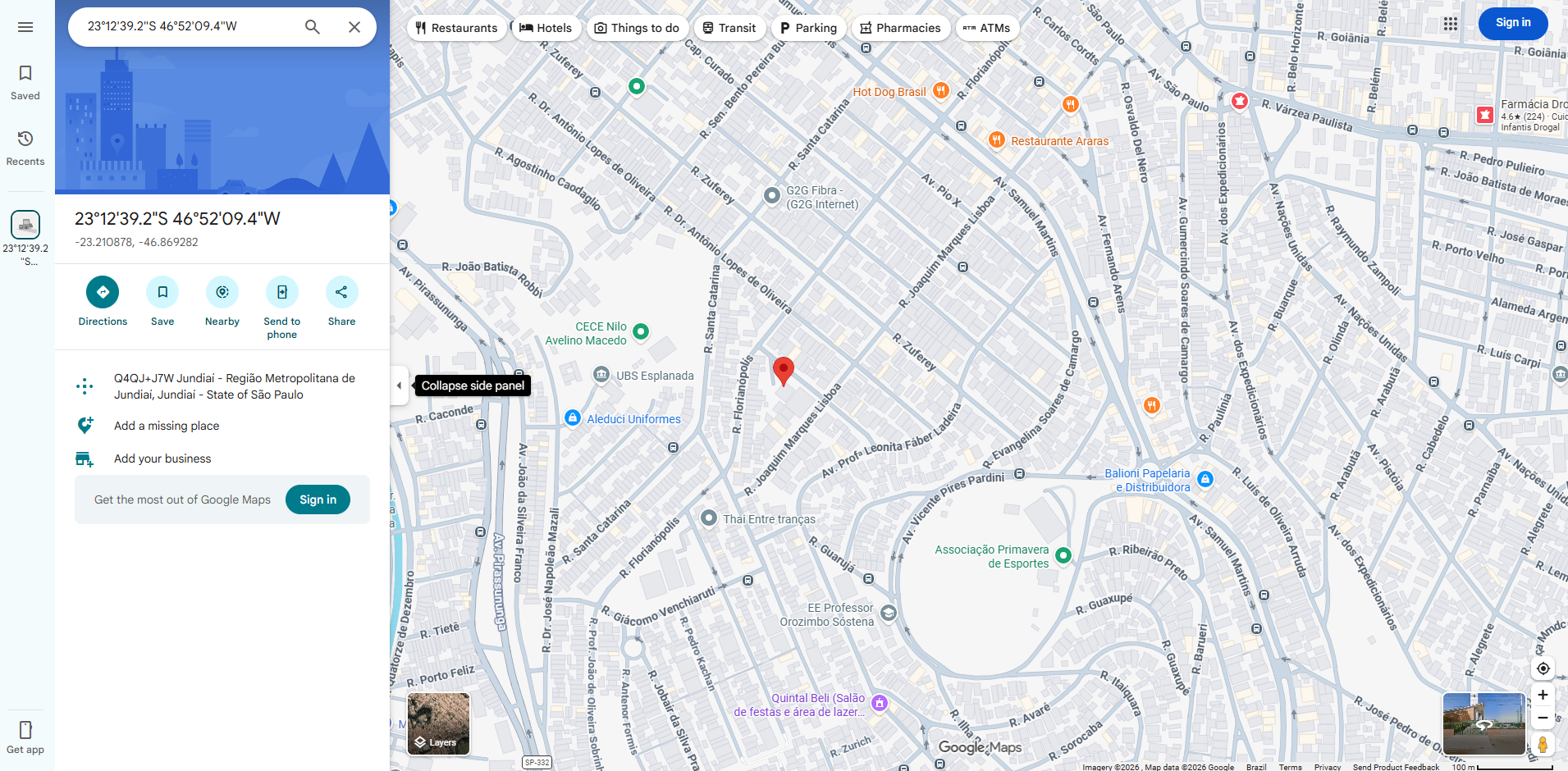 :class=sombracaixa Detalhes do mapa e redirecionamento