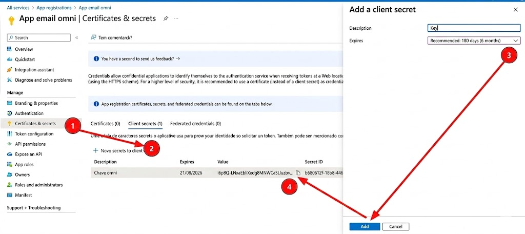 Cadastro Email Microsoft