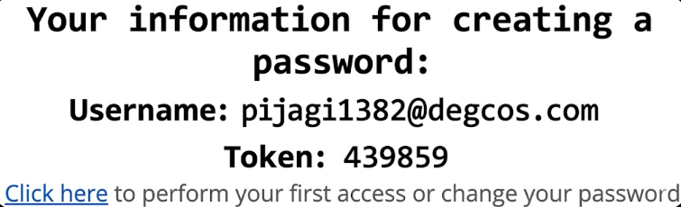 Email de Primeiro Login