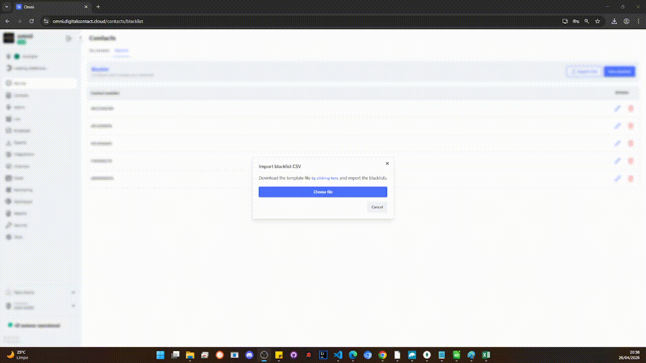 Importação BlackList
