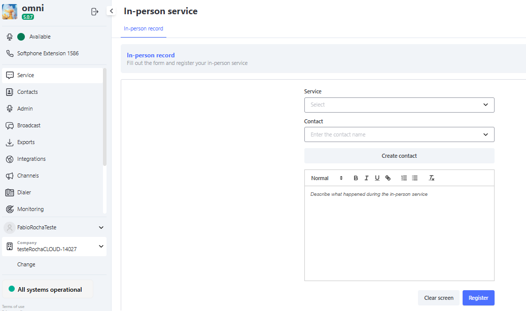 Registrando Atendimento Presencial