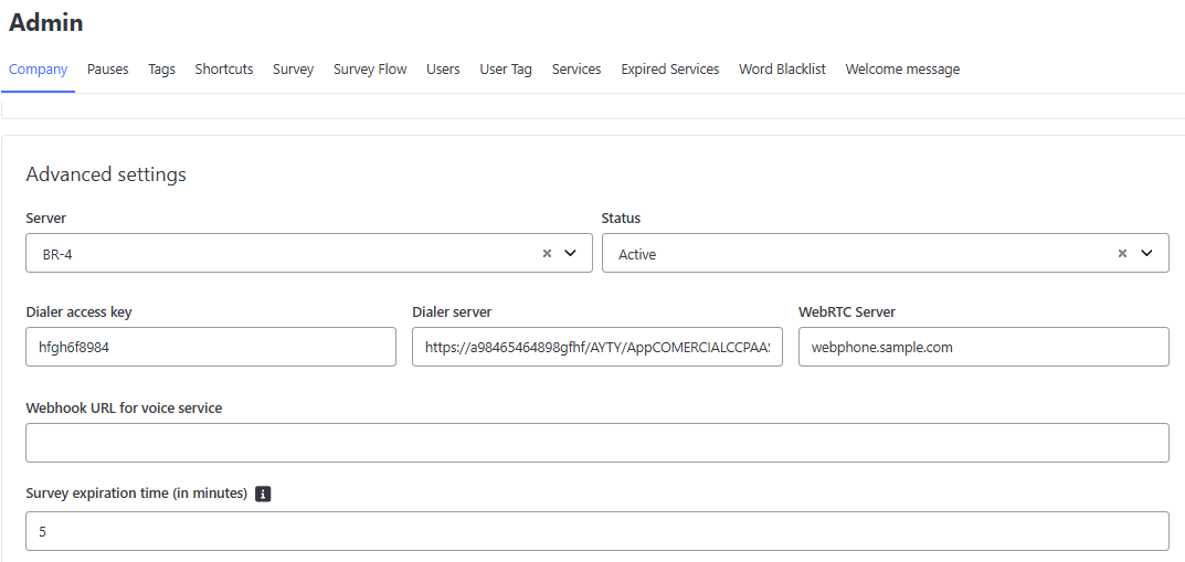 Cadastro Webhook Personalizado